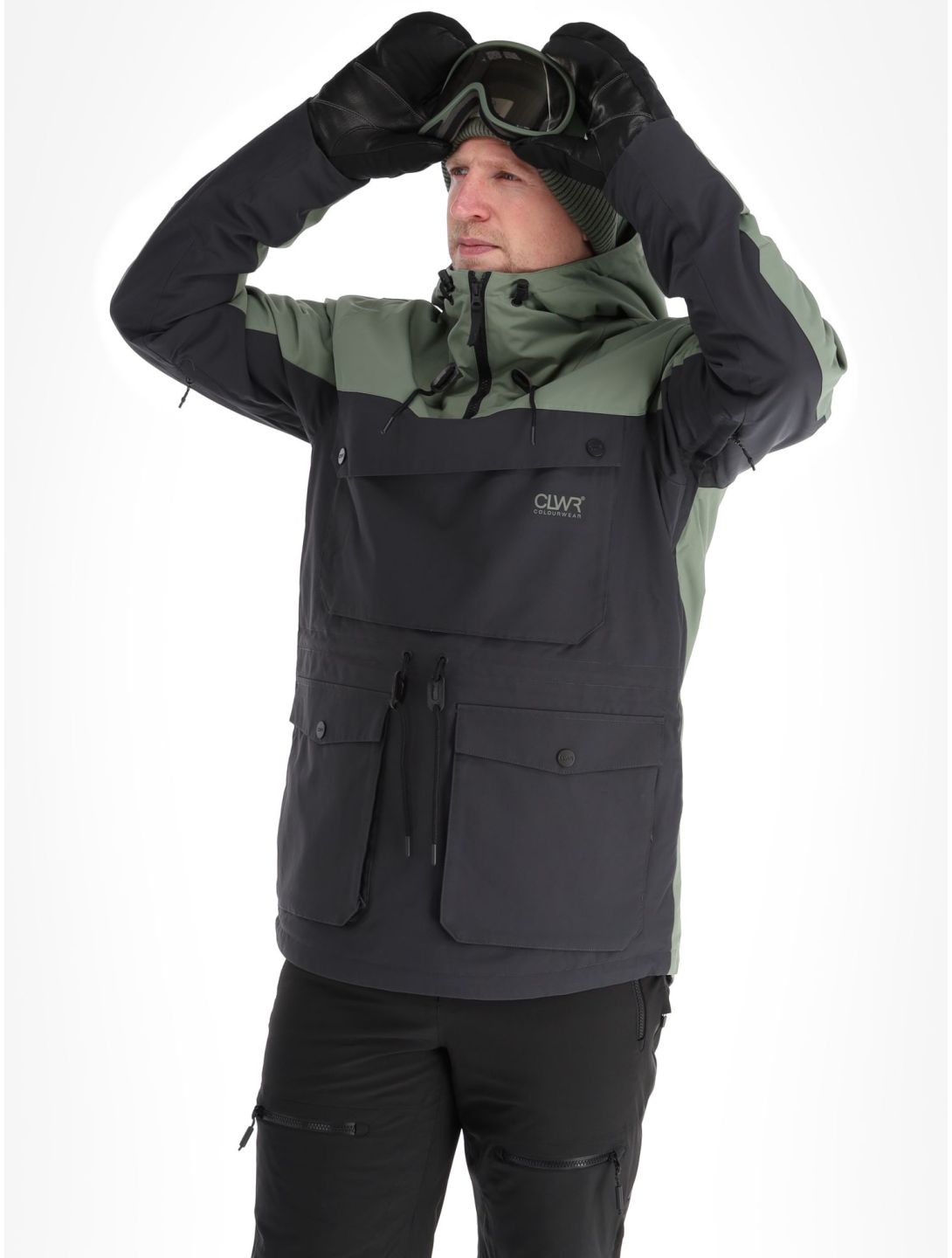 ColourWear, M Essential winter anorak heren Grey Green groen, zwart 