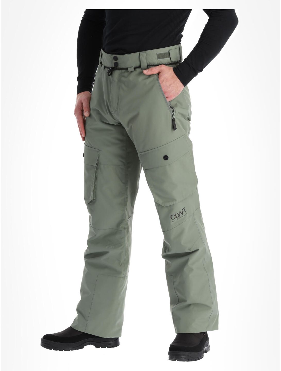 ColourWear, Flight skibroek BIB model heren Grey Green groen, zwart 