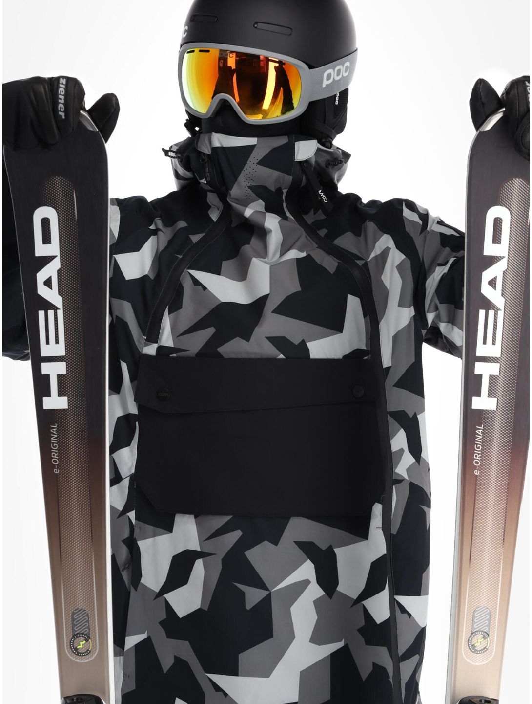 ColourWear, Foil ski-jas heren Camo Grey grijs, zwart 