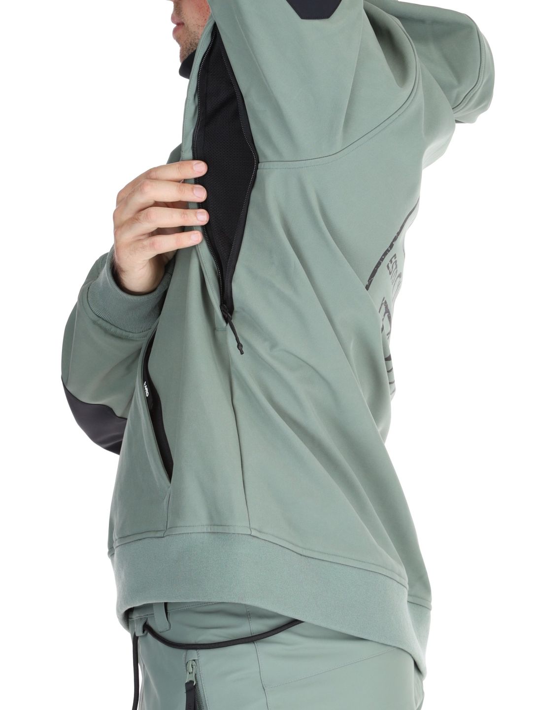 ColourWear, U Est 2010 Hood AC Softshell jas unisex Dark Sage Groen 