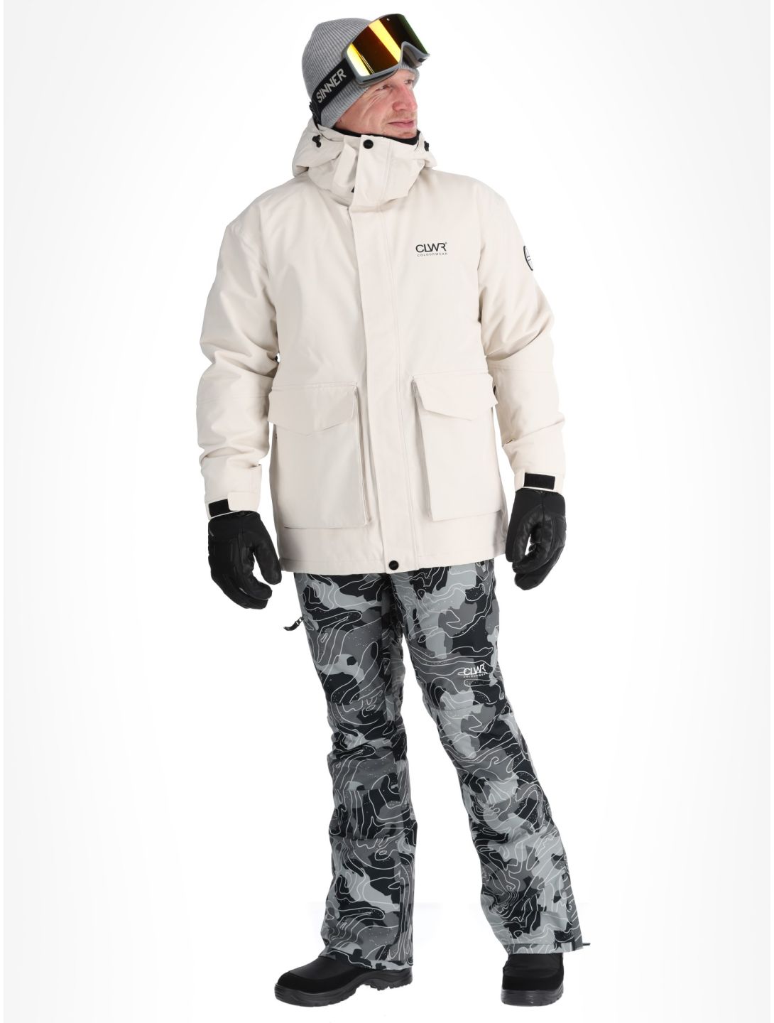 ColourWear, U Mountain Cargo AA Jas gevoerd unisex Off-White Wit 