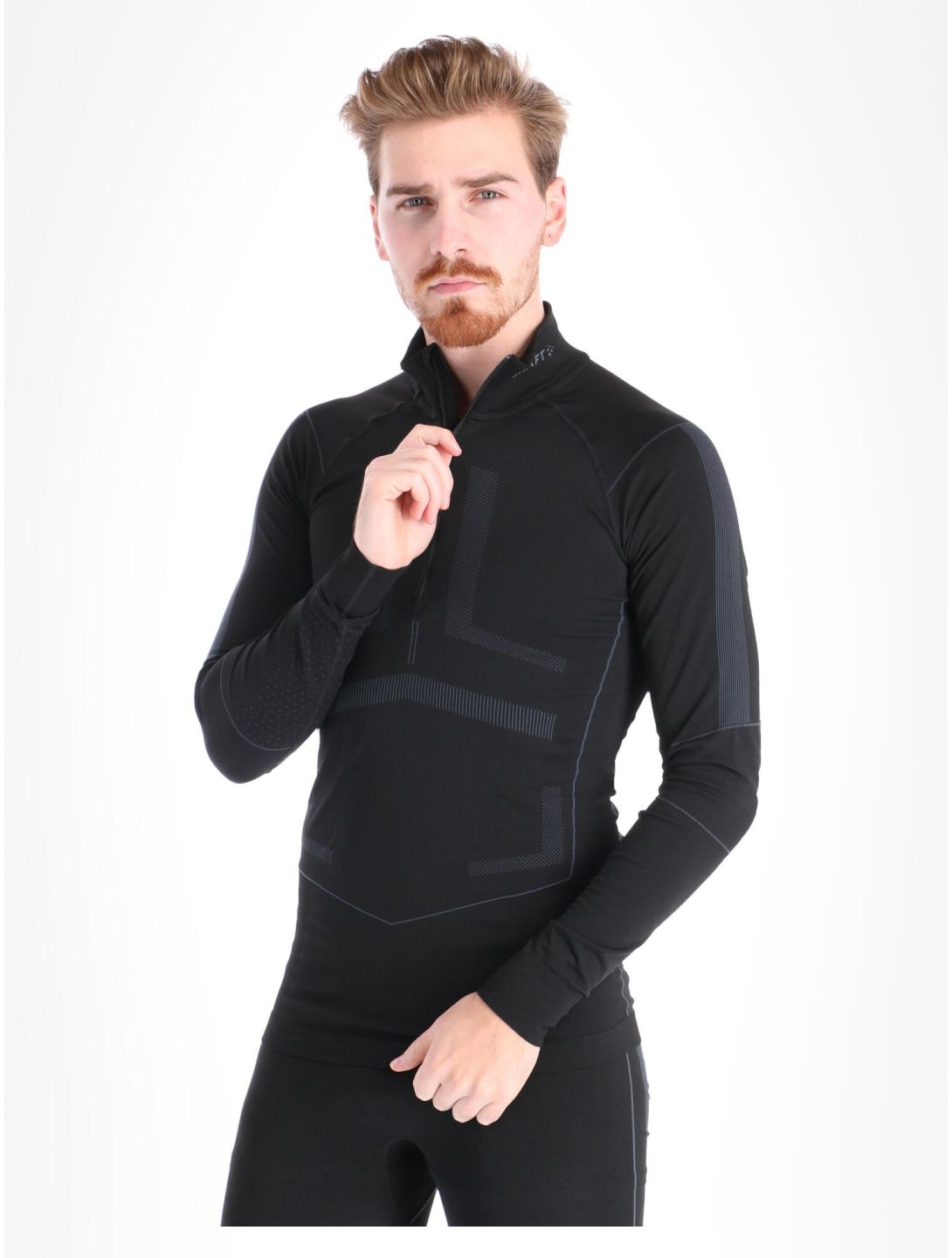 Craft, Active Intensity Zip thermoshirt heren Black / Asphalt zwart 