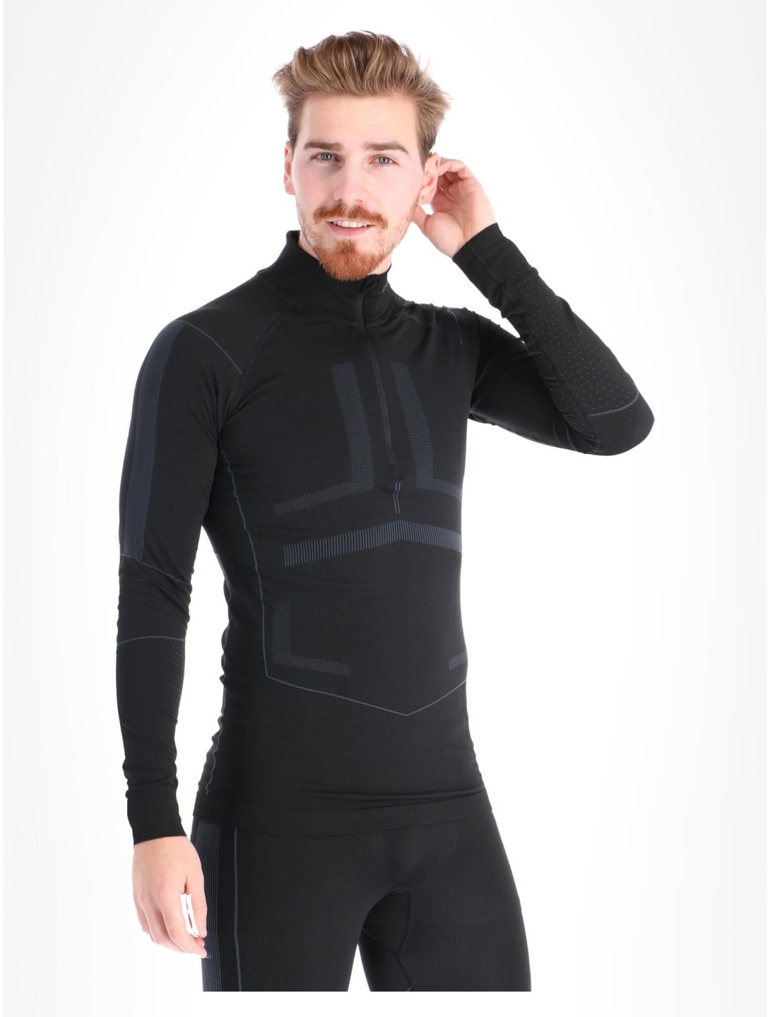 Craft, Active Intensity Zip thermoshirt heren Black / Asphalt zwart 