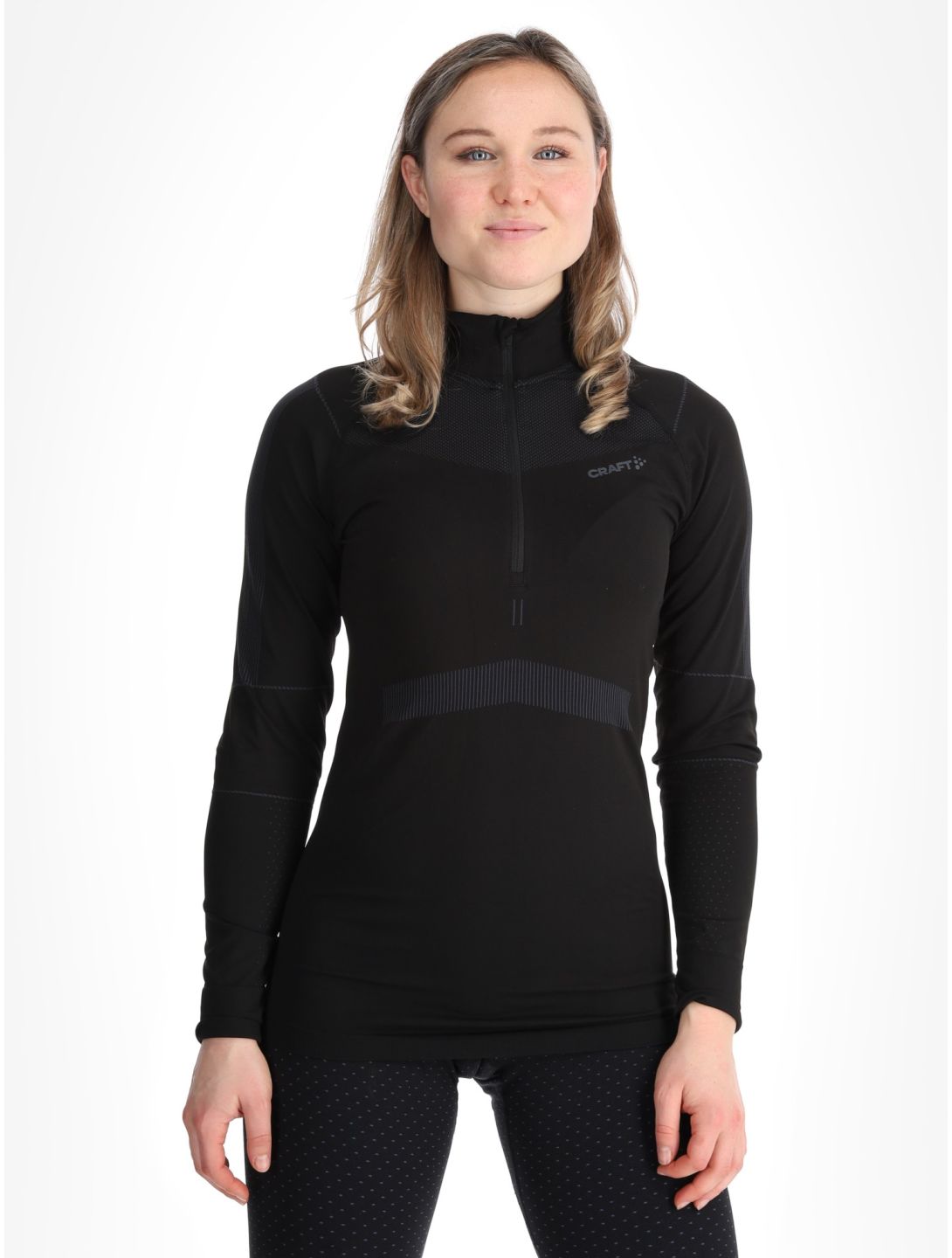 Craft, Active Intensity Zip GA Ski pully dames Black / Asphalt Zwart 