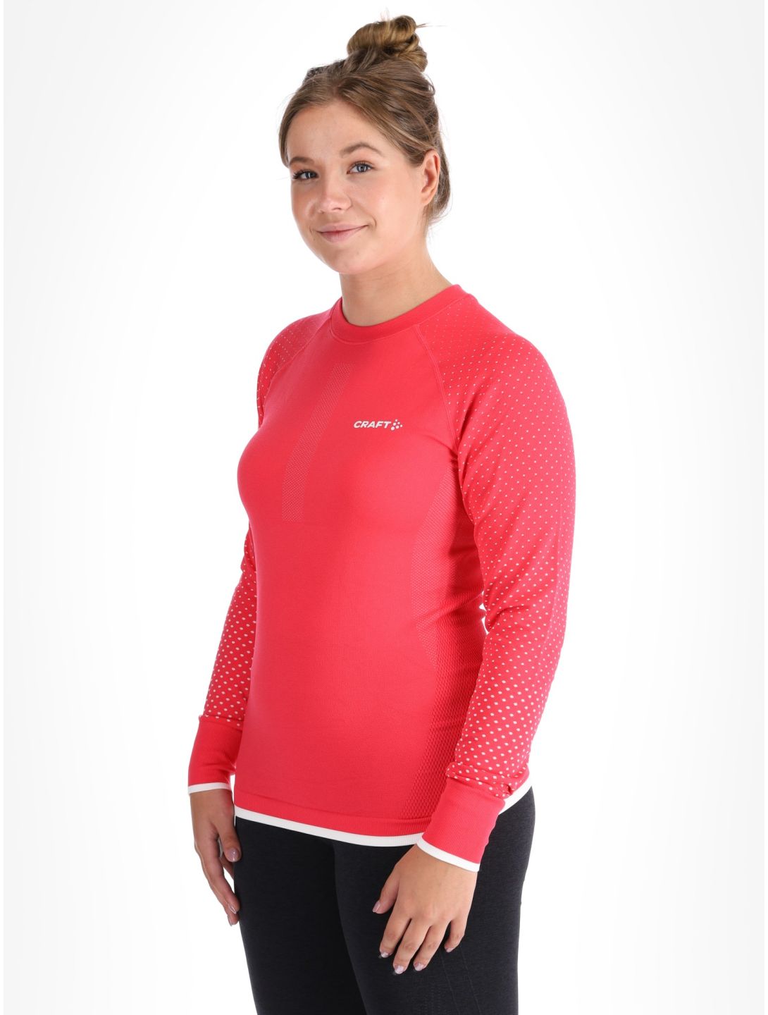 Craft, Adv Warm Intensity LS FA Thermoshirt dames Cheer / Tofu Roze, Wit 