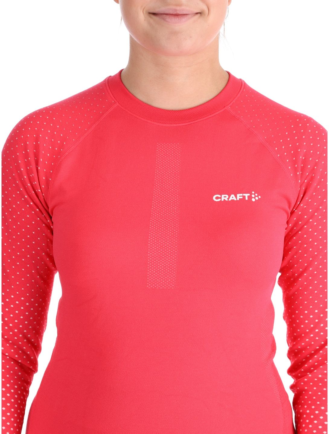 Craft, Adv Warm Intensity LS FA Thermoshirt dames Cheer / Tofu Roze, Wit 