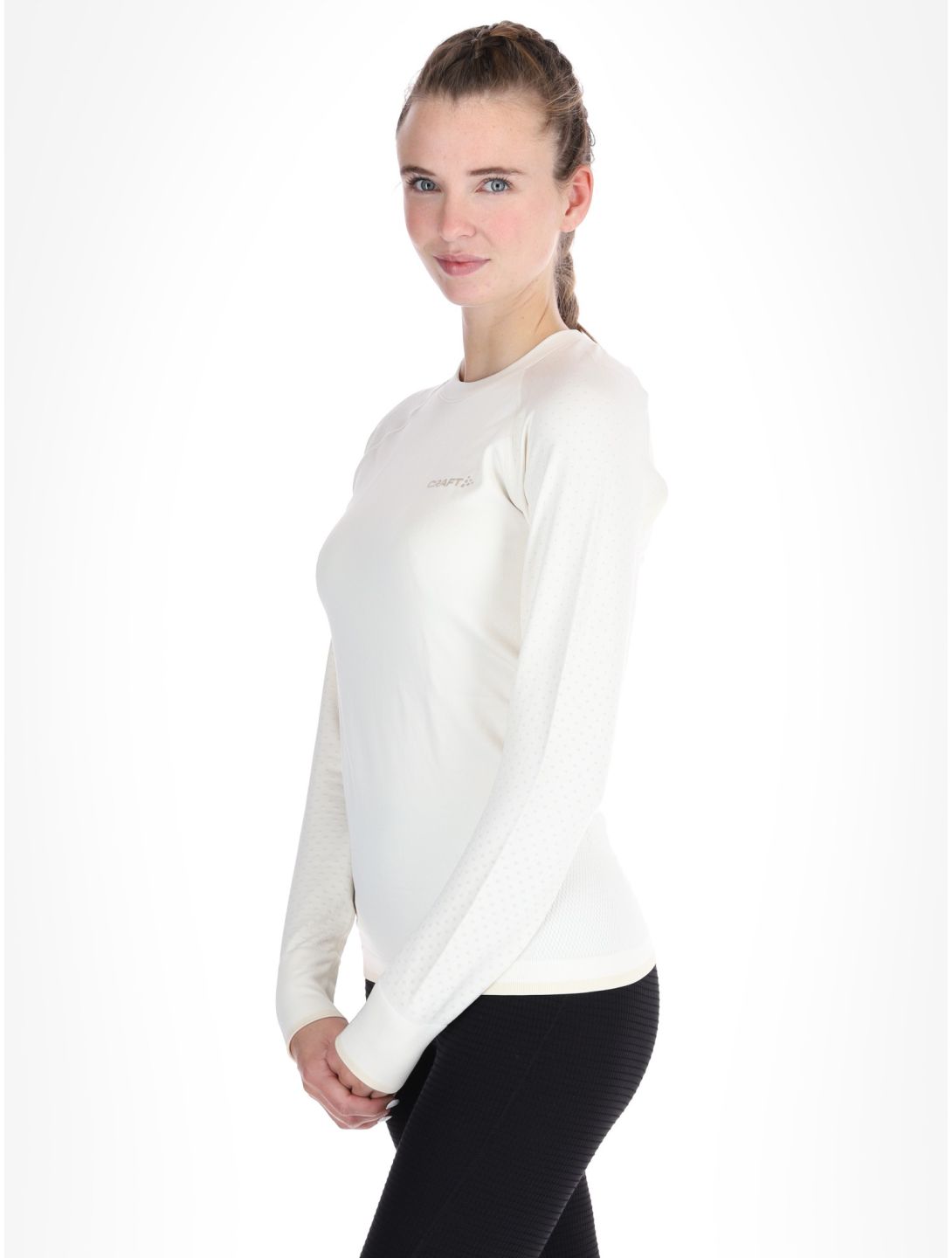 Craft, Adv Warm Intensity LS FA Thermoshirt dames Tofu / Plaster Wit 