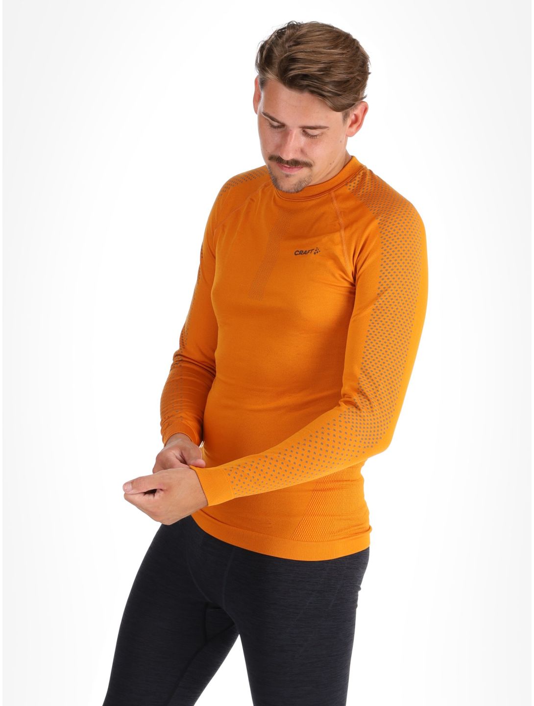 Craft, Adv Warm Intensity LS thermoshirt heren Cara / Granite grijs, oranje 