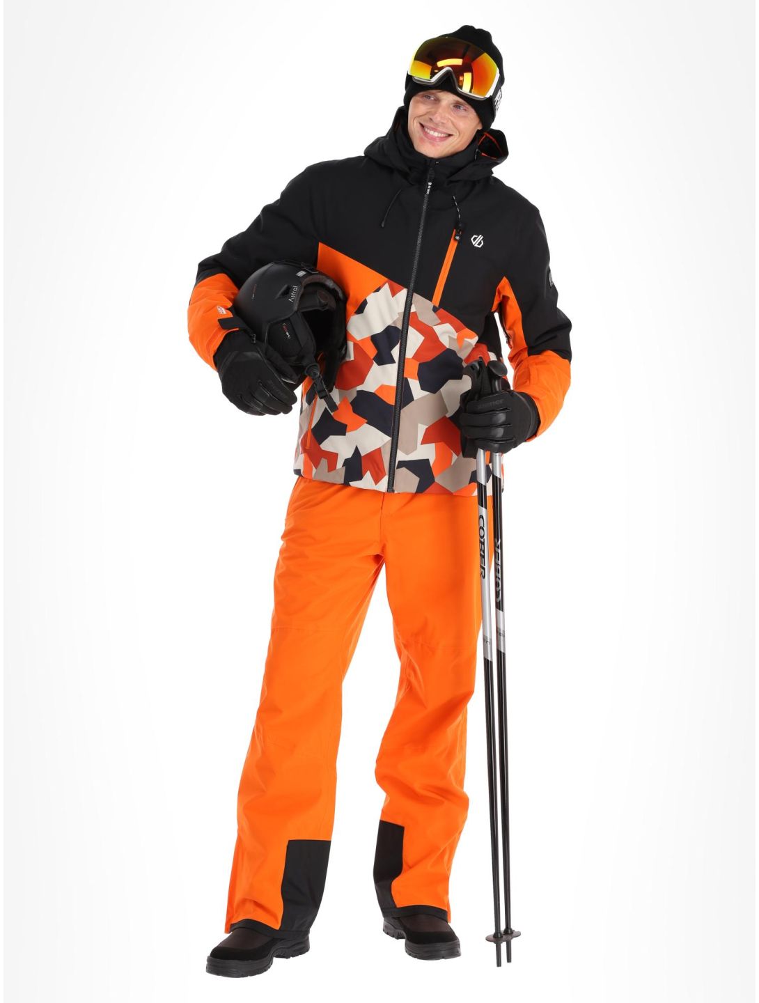 Dare2b, Baseplate ski-jas heren Black / Puffins Orange Geo Camo Print oranje, zwart 