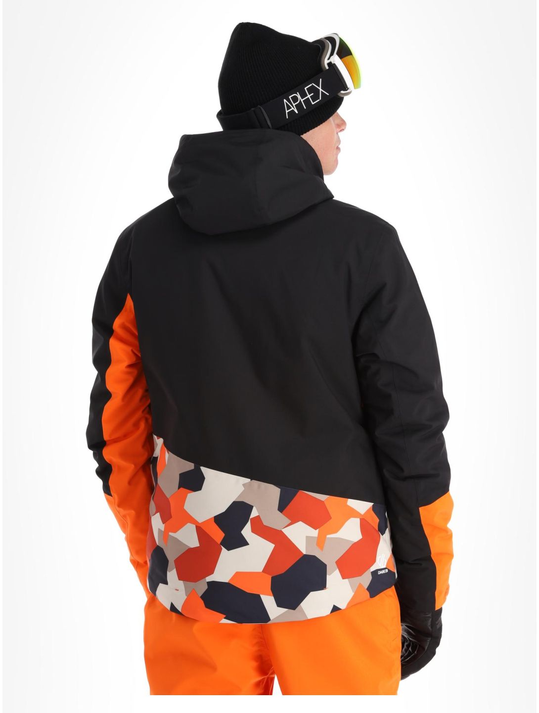 Dare2b, Baseplate ski-jas heren Black / Puffins Orange Geo Camo Print oranje, zwart 