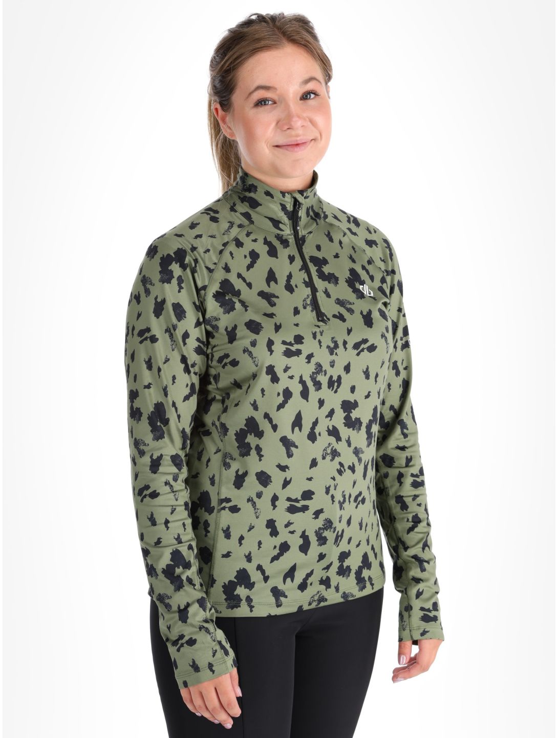 Dare2b, Divulge Core Stretch skipully dames Olivine Green Dash Print groen 