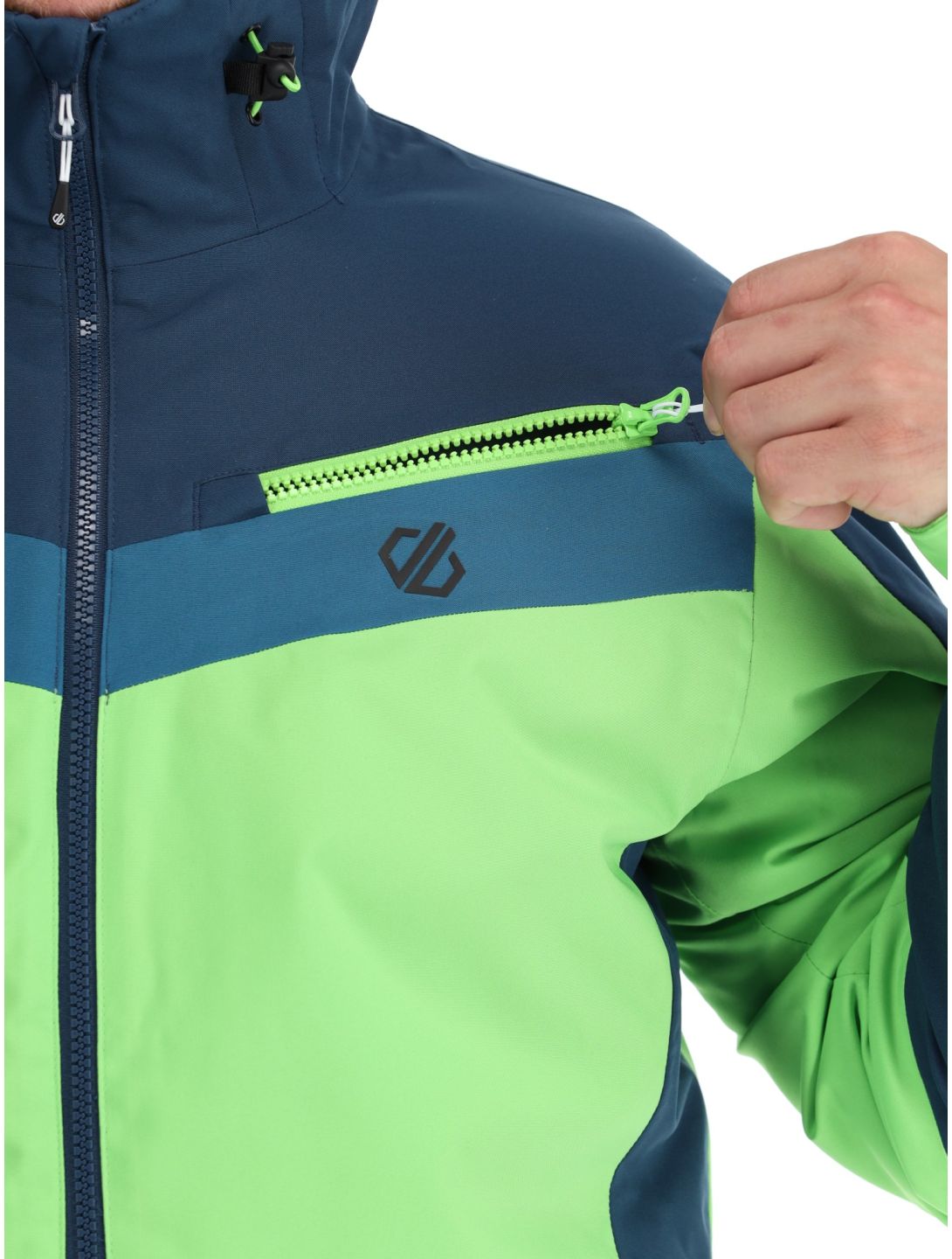 Dare2b, Eagly II ski-jas heren Moonlight Denim / Green Flash blauw, groen 