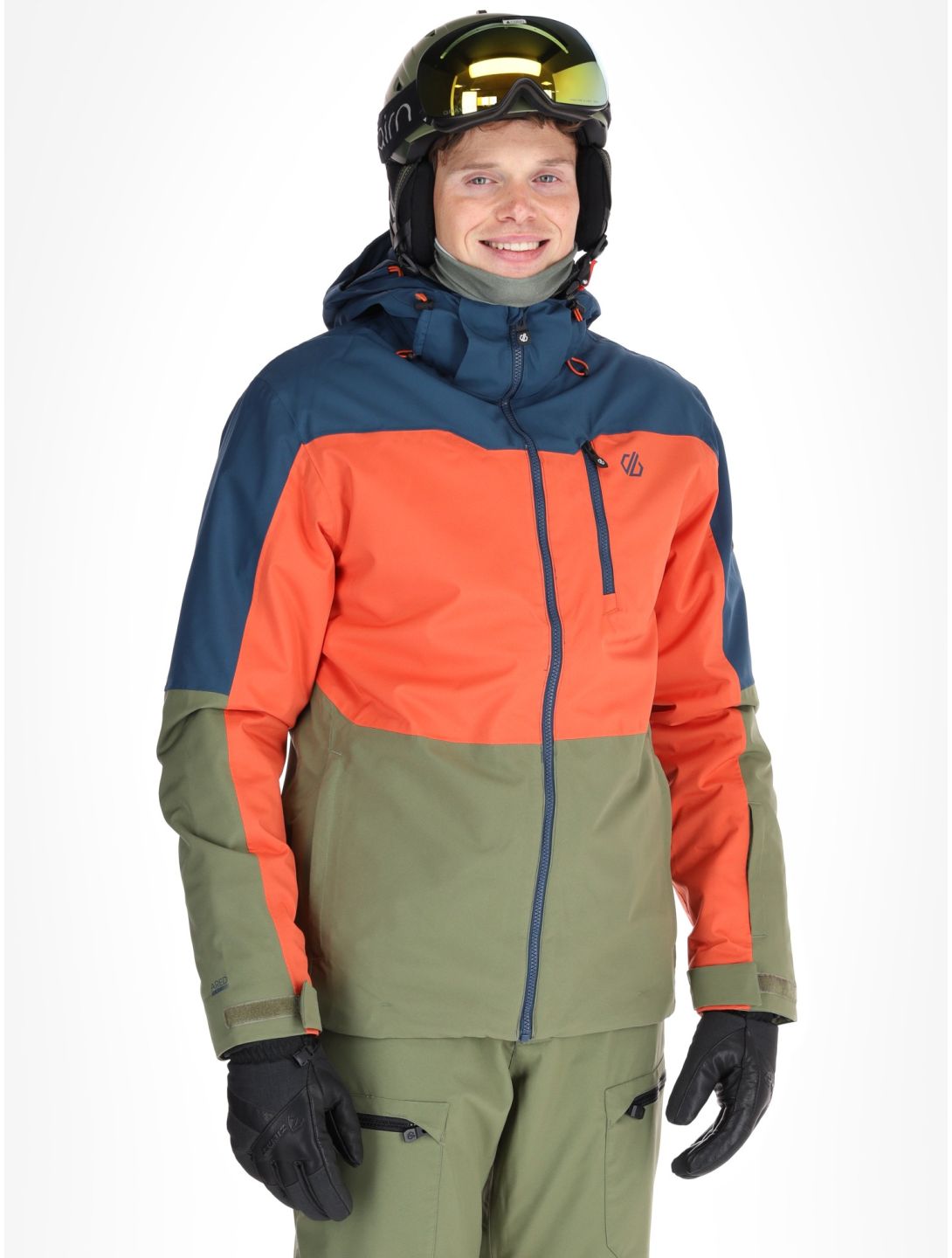 Dare2b, Edge II ski-jas heren Moonlight Denim / Orange Rust blauw, oranje 