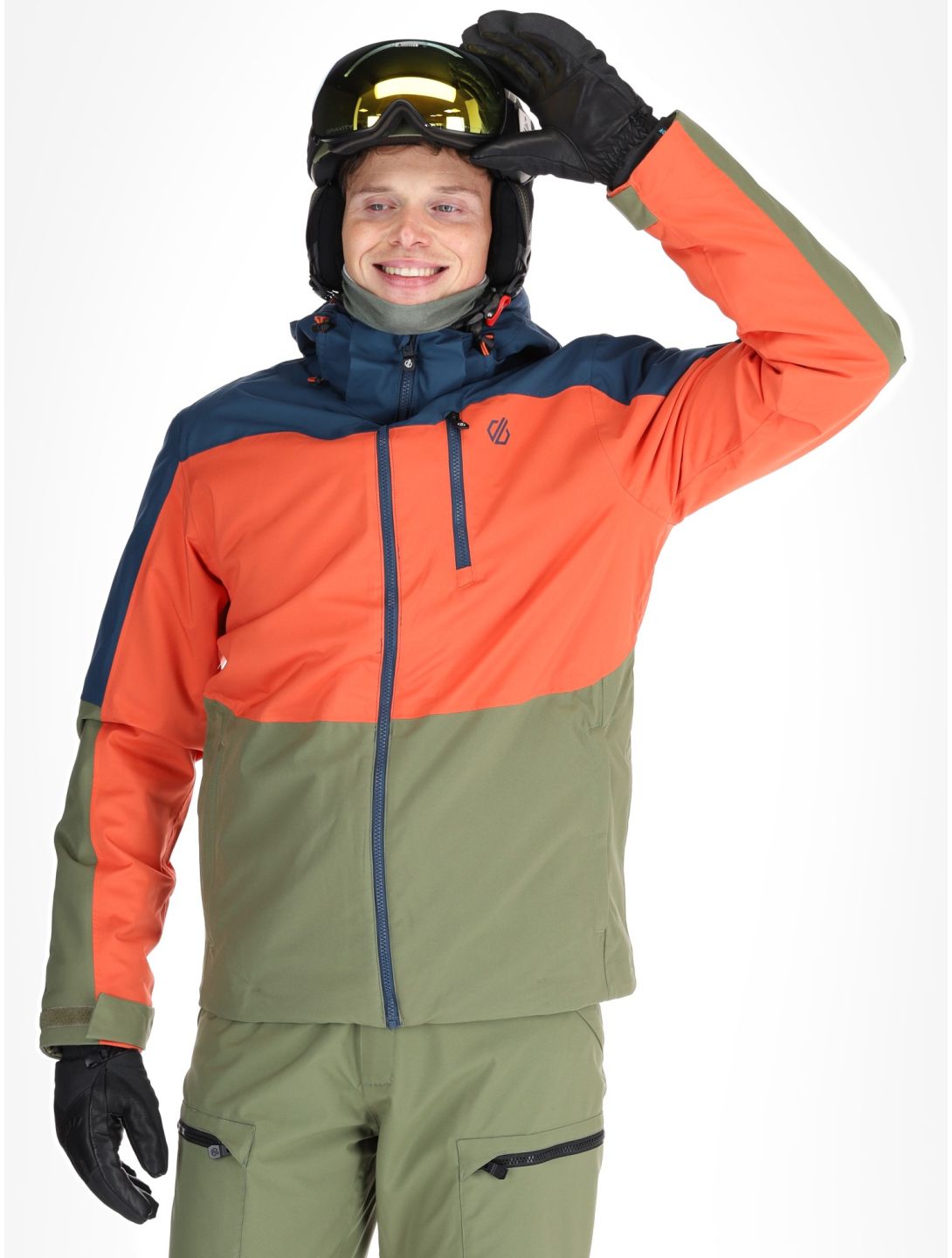 Dare2b, Edge II ski-jas heren Moonlight Denim / Orange Rust blauw, oranje 