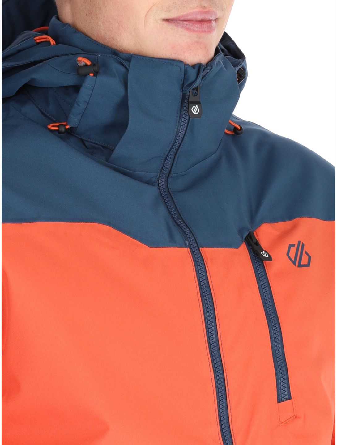 Dare2b, Edge II ski-jas heren Moonlight Denim / Orange Rust blauw, oranje 