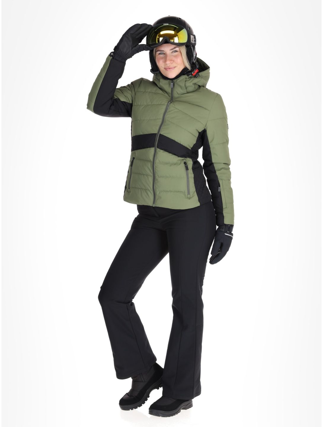 Dare2b, Glacial AA Jas gevoerd dames Olivine Green / Black Groen, Zwart 