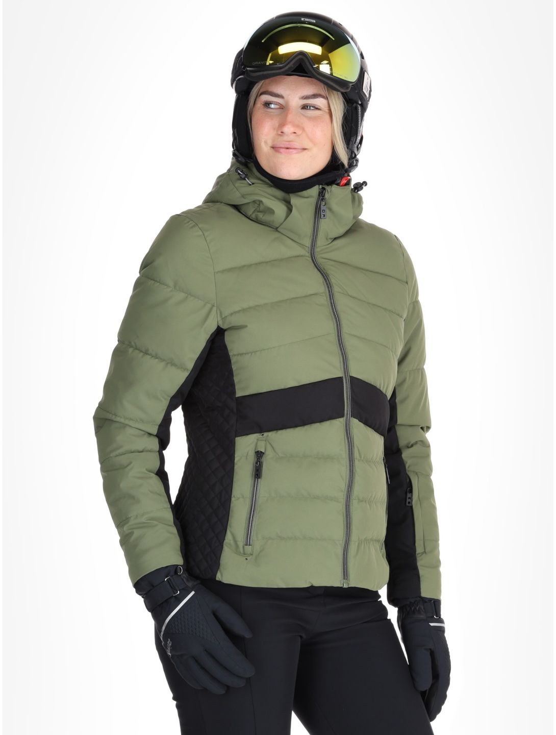 Dare2b, Glacial AA Jas gevoerd dames Olivine Green / Black Groen, Zwart 