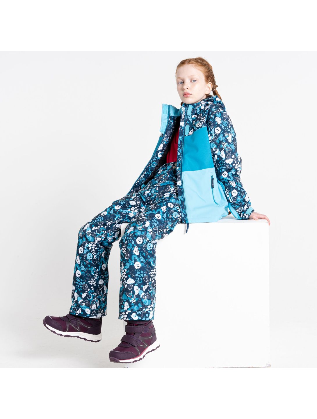 Dare2b, Humour II ski-jas kinderen floral print river blauw 