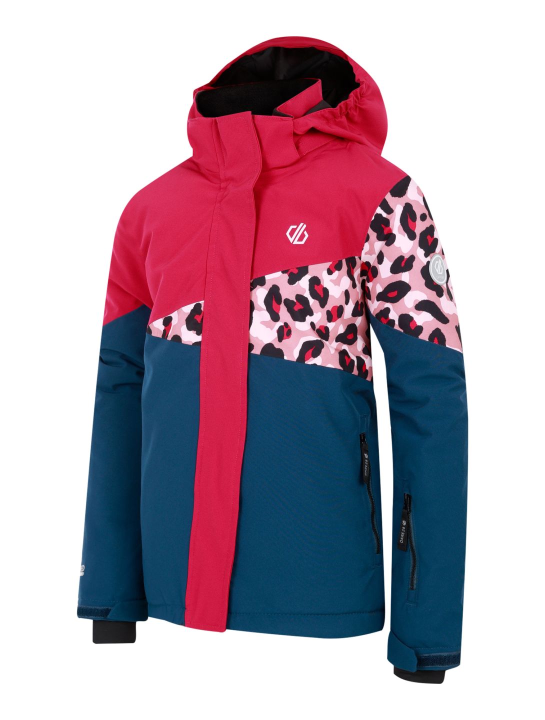 Dare2b, Humour III ski-jas kinderen Berry Pink / Dusty Rose Cheetah Print / Moonlight Denim blauw, roze 