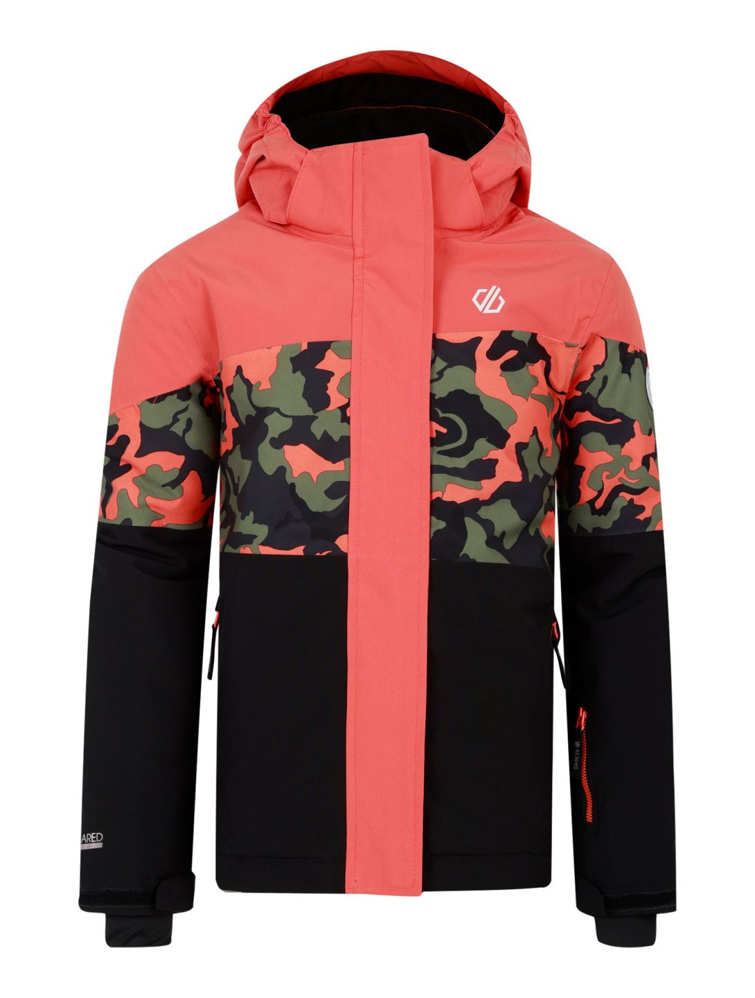 Dare2b, Humour III ski-jas kinderen Orange Rust / Orange Rust Camo Print / Black oranje, zwart 