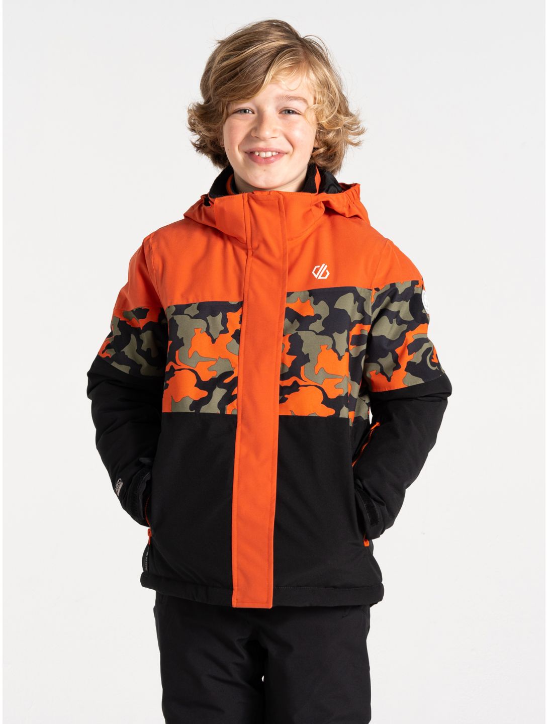 Dare2b, Humour III ski-jas kinderen Orange Rust / Orange Rust Camo Print / Black oranje, zwart 