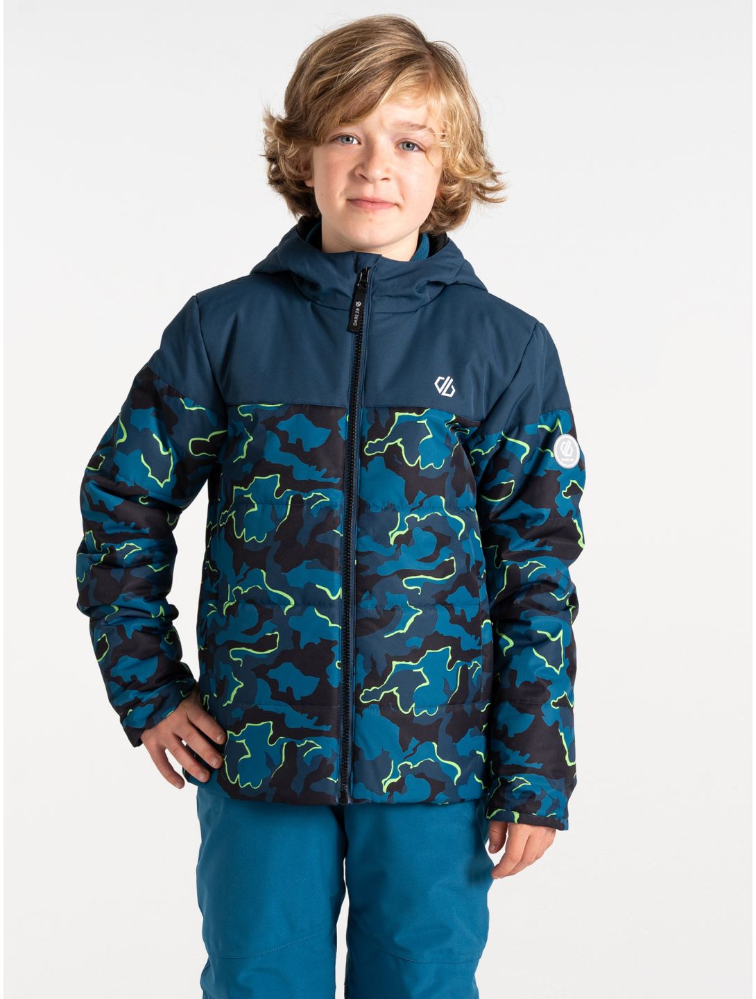 Dare2b, Liftie ski-jas kinderen Moonlight Denim / Kingfisher Blue Camo Print blauw 