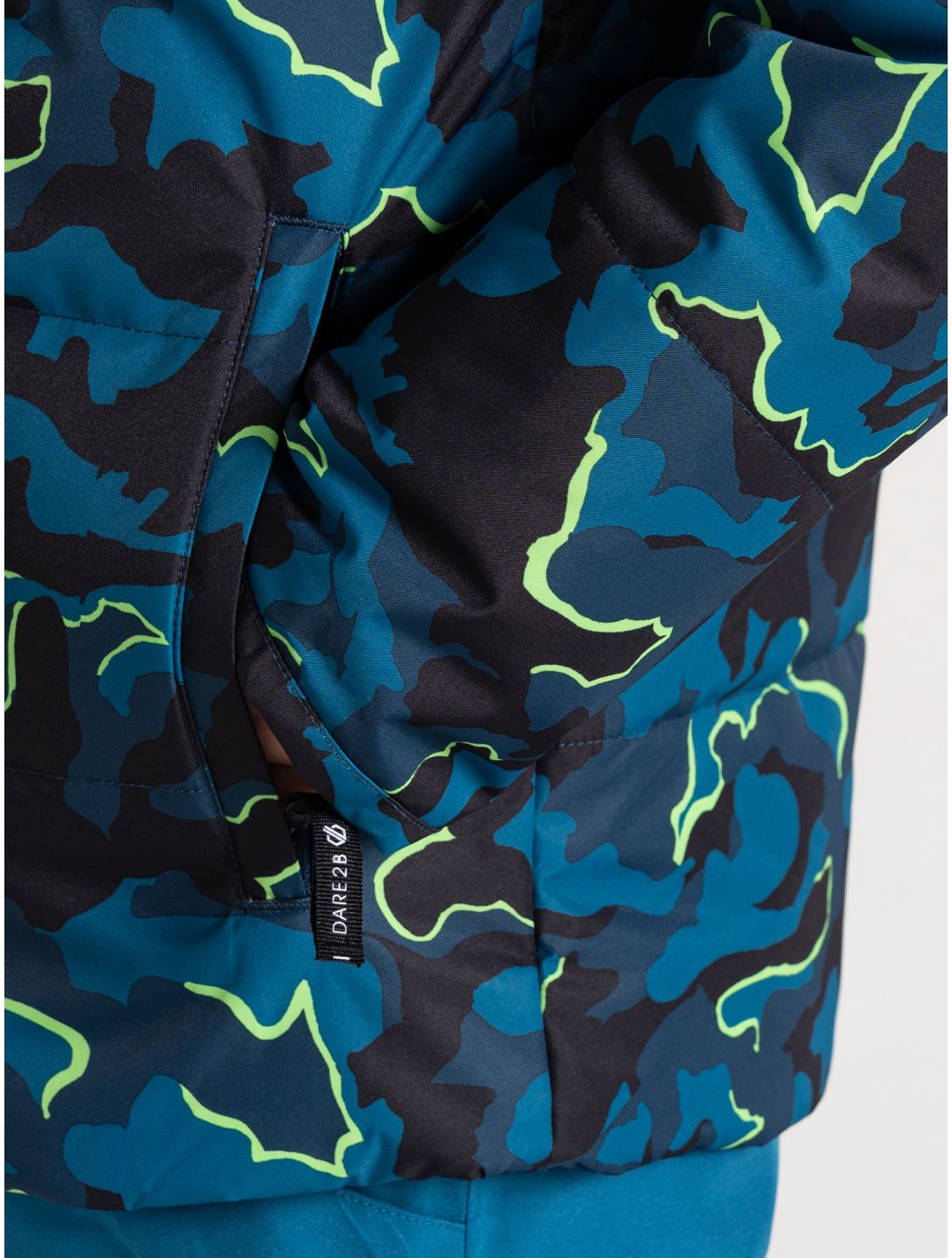 Dare2b, Liftie ski-jas kinderen Moonlight Denim / Kingfisher Blue Camo Print blauw 