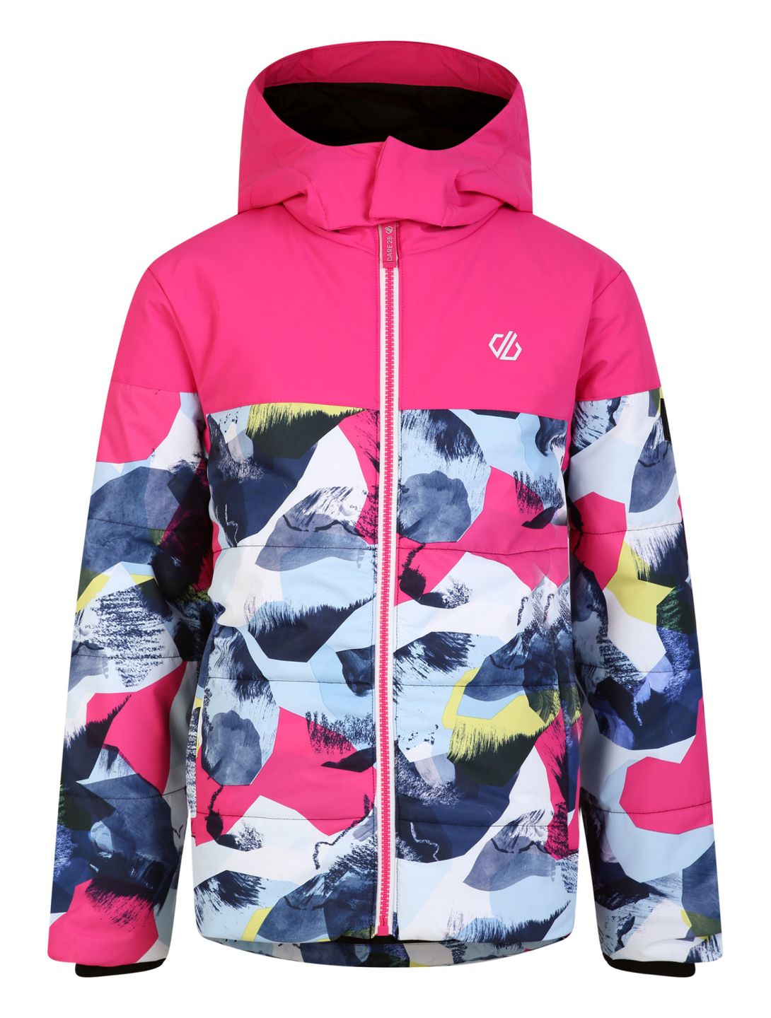 Dare2b, Liftie ski-jas kinderen Pure Pink / Quiet Blue Abstract Mountain Print blauw, roze 