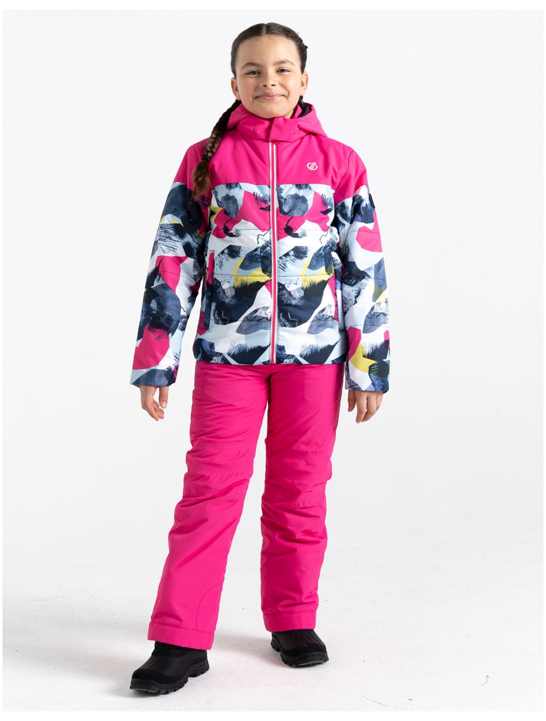 Dare2b, Liftie ski-jas kinderen Pure Pink / Quiet Blue Abstract Mountain Print blauw, roze 