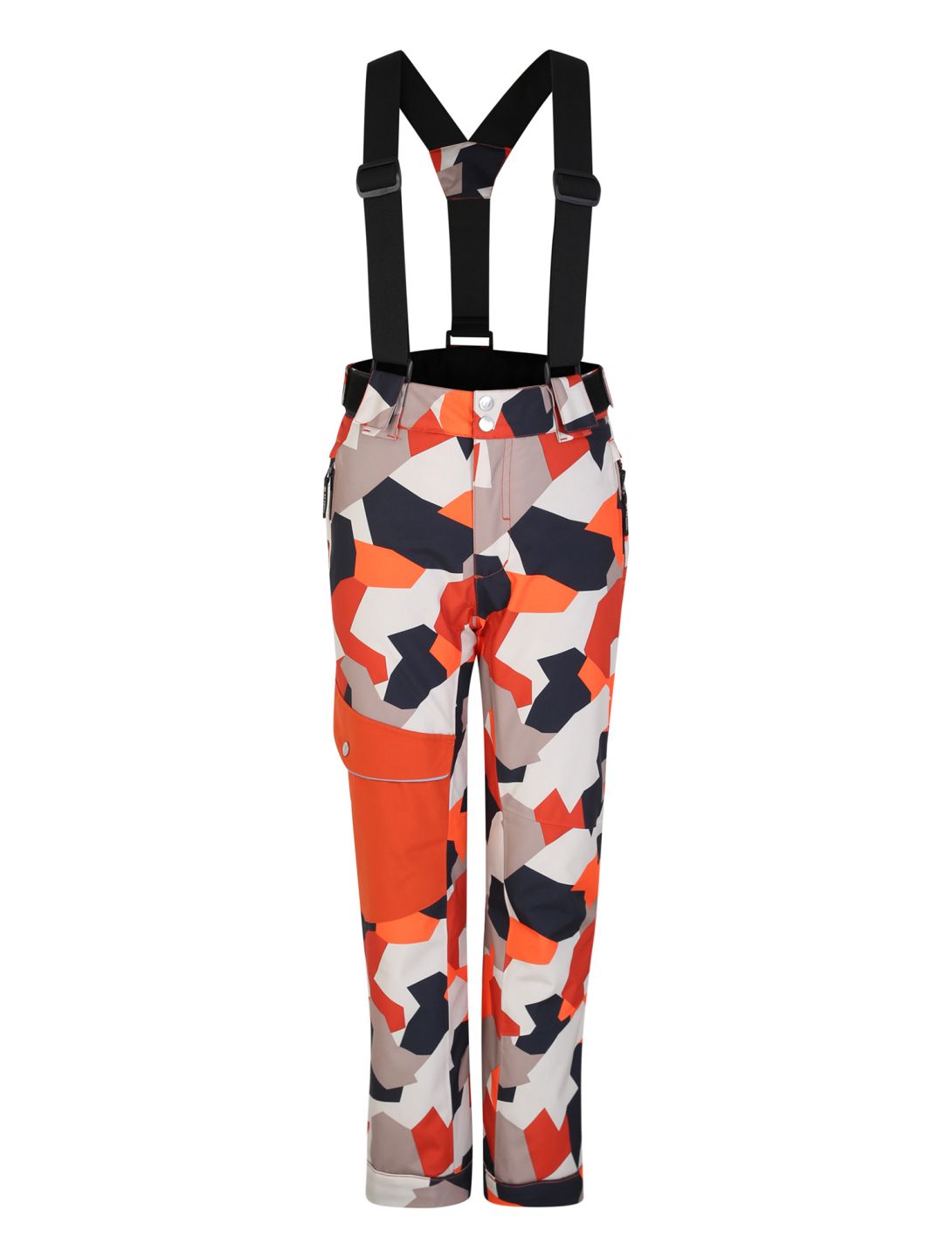 Dare2b, Pow skibroek kinderen Puffins Orange Geo Camo Print oranje 