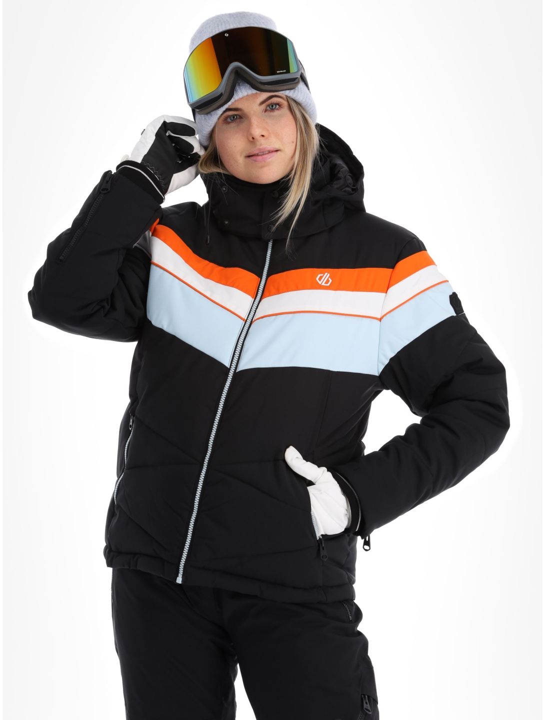 Dare2b, Powder ski-jas dames Black / Quiet Blue blauw, zwart 