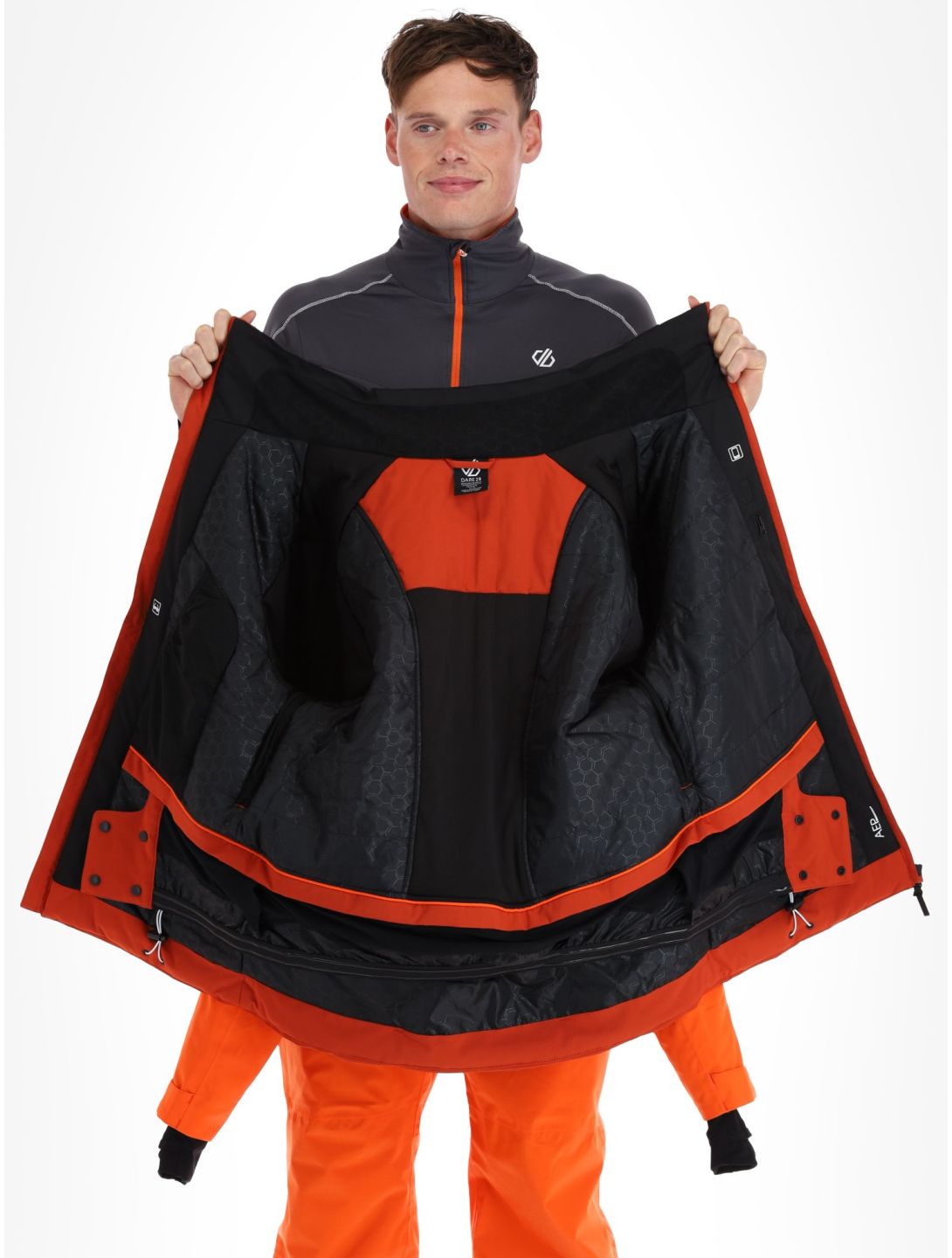 Dare2b, Slopeside ski-jas heren PuffinOr / Blk oranje, zwart 