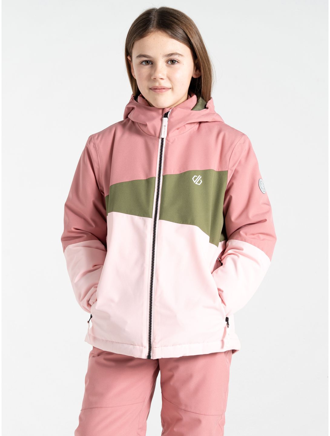 Dare2b, Steazy III ski-jas kinderen Dusty Rose / Olivine Green / Crystal Rose groen, roze 