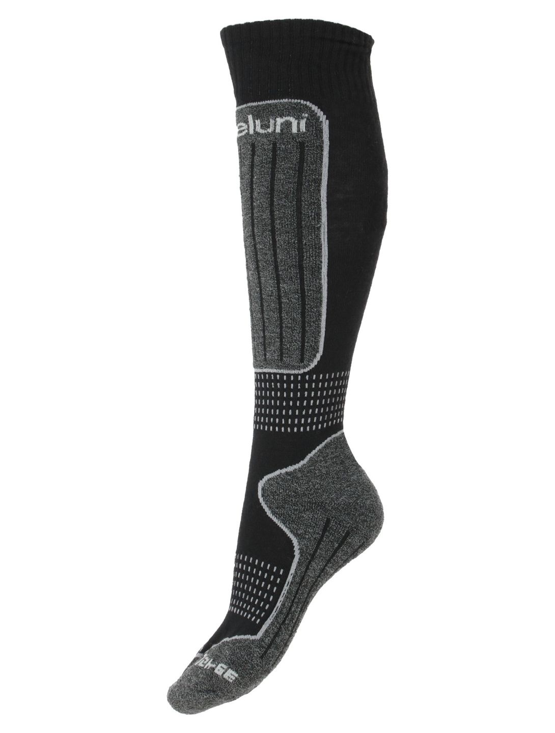 Deluni, Luca 3 Pair skisokken 3 paar kinderen Black With Grey Lines grijs, zwart 