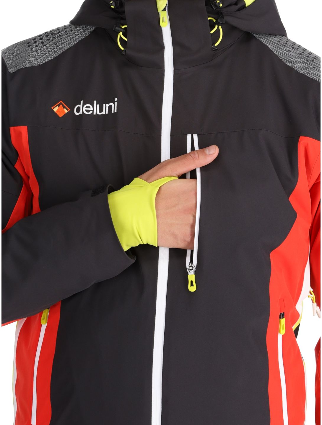 Deluni, Challenger 4 AA Jas gevoerd heren Black/ Red Rood, Zwart 