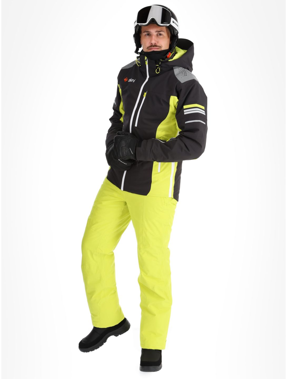 Deluni, Challenger 4 ski-jas heren Black / Yellow Lime geel, zwart 