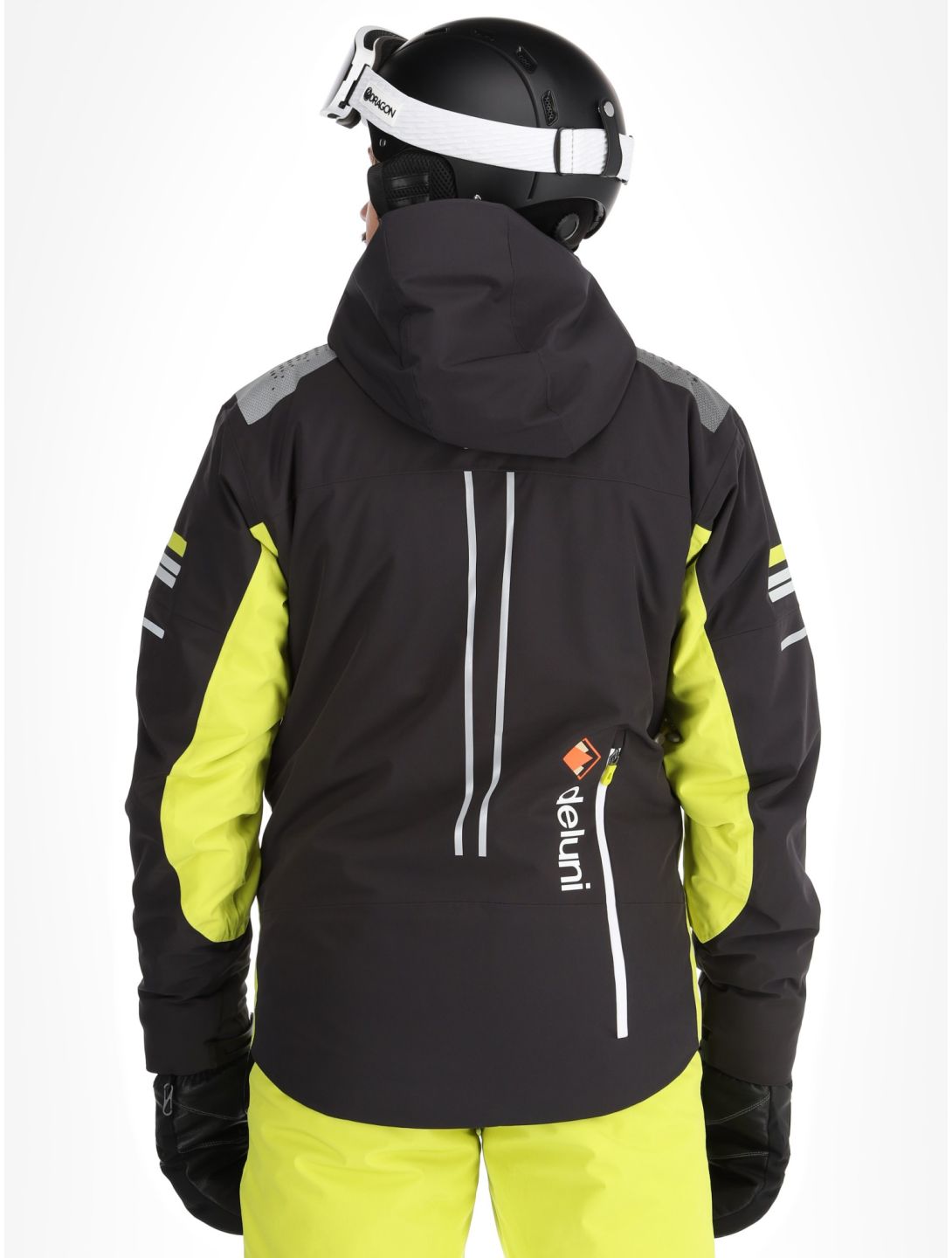 Deluni, Challenger 4 ski-jas heren Black / Yellow Lime geel, zwart 