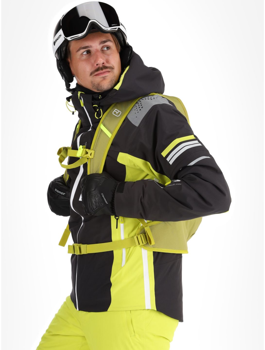 Deluni, Challenger 4 ski-jas heren Black / Yellow Lime geel, zwart 