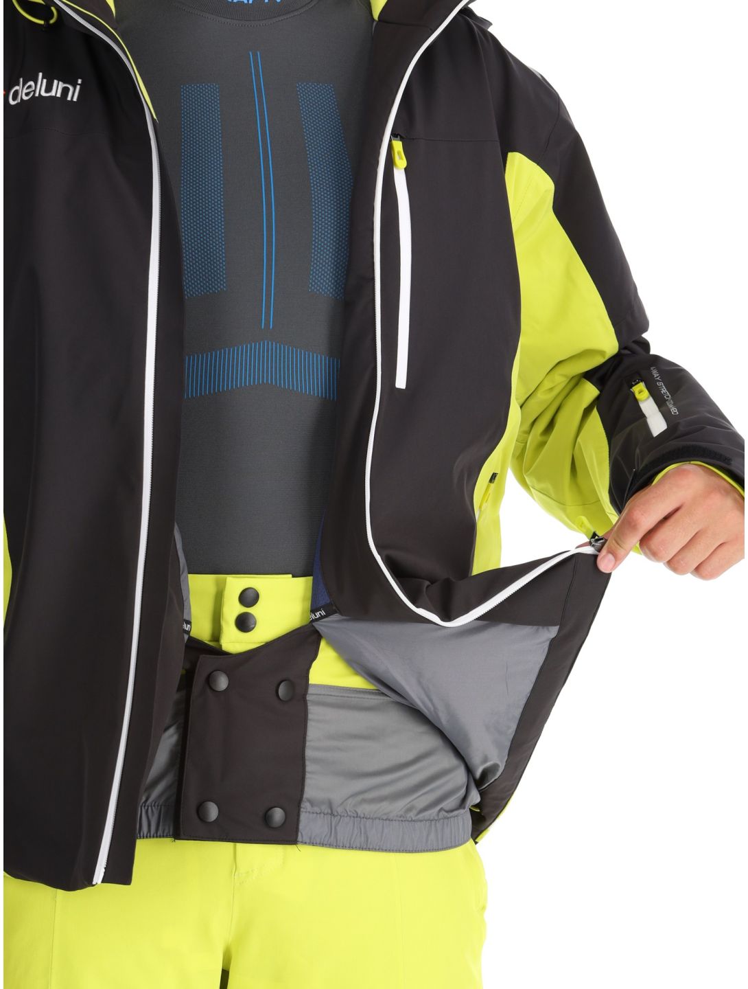 Deluni, Challenger 4 ski-jas heren Black / Yellow Lime geel, zwart 