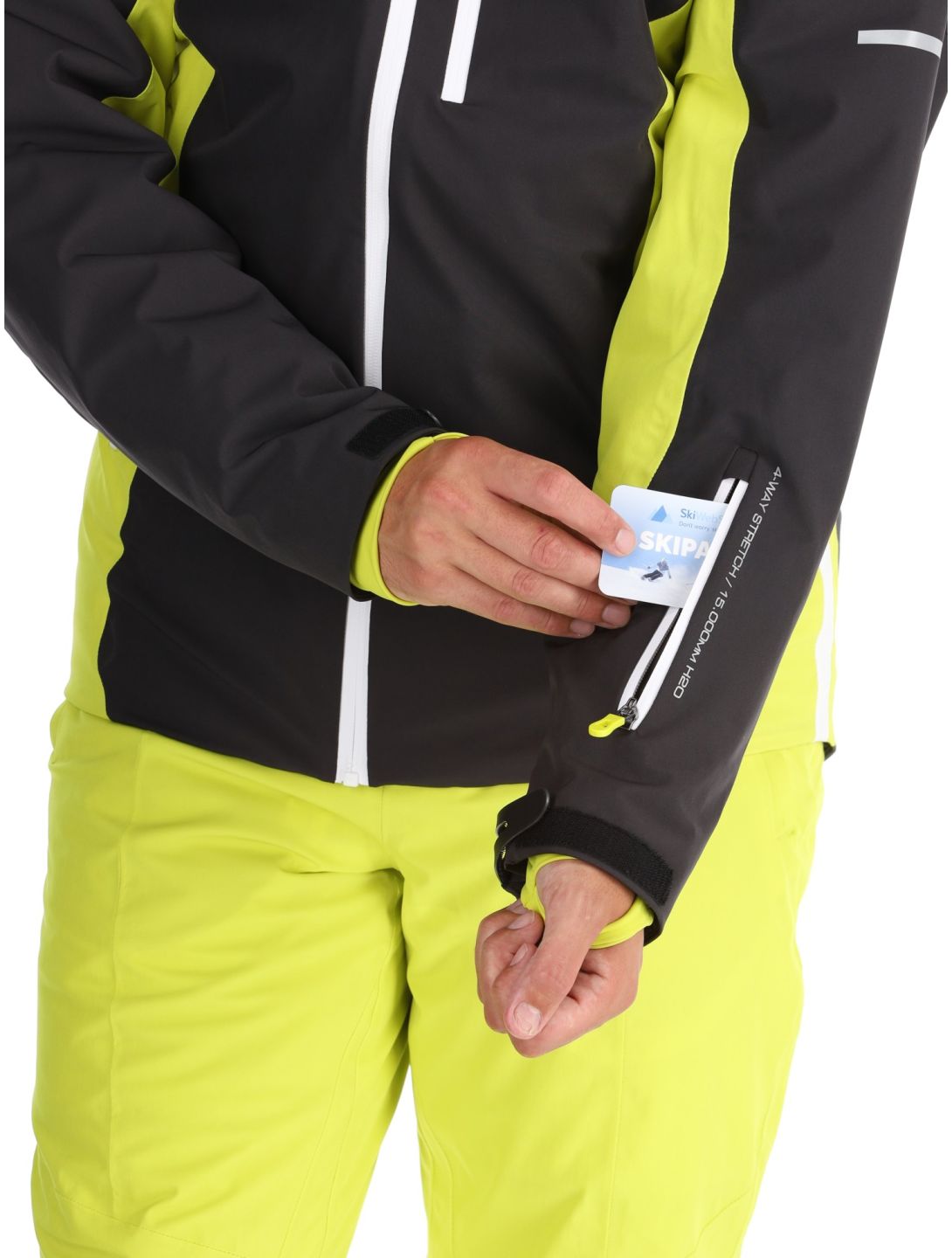 Deluni, Challenger 4 ski-jas heren Black / Yellow Lime geel, zwart 