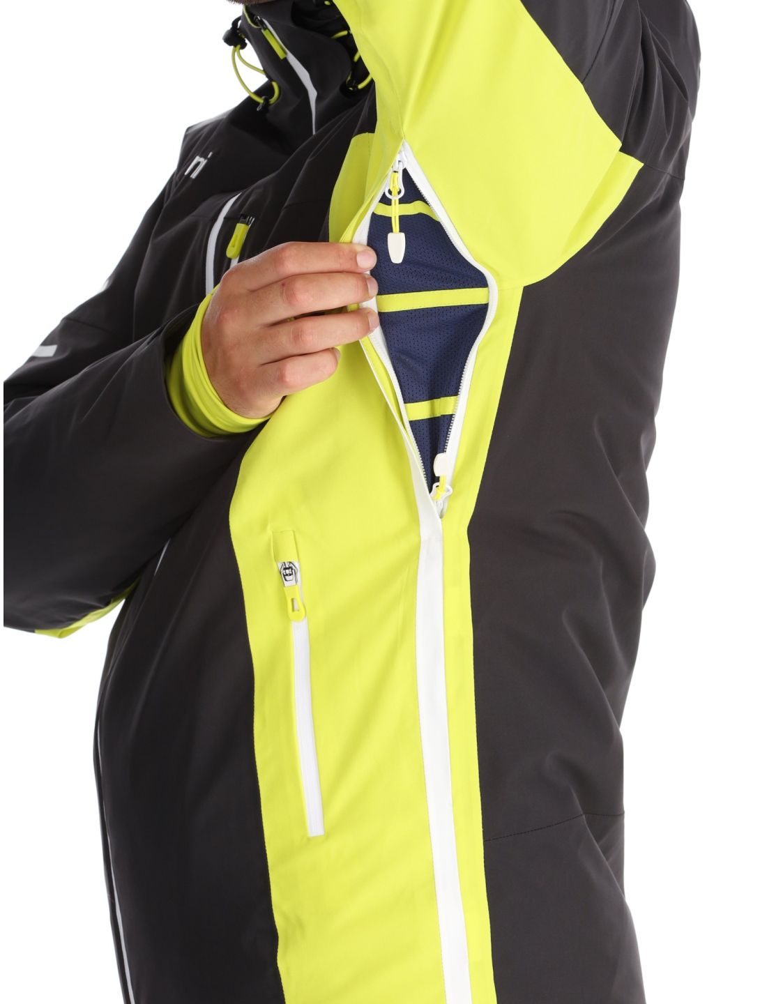 Deluni, Challenger 4 ski-jas heren Black / Yellow Lime geel, zwart 