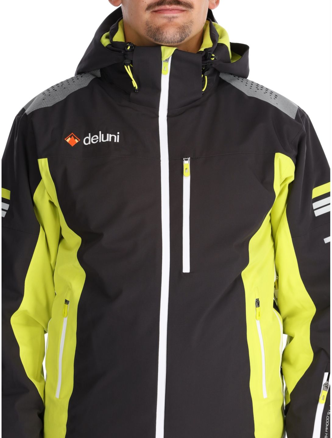 Deluni, Challenger 4 ski-jas heren Black / Yellow Lime geel, zwart 