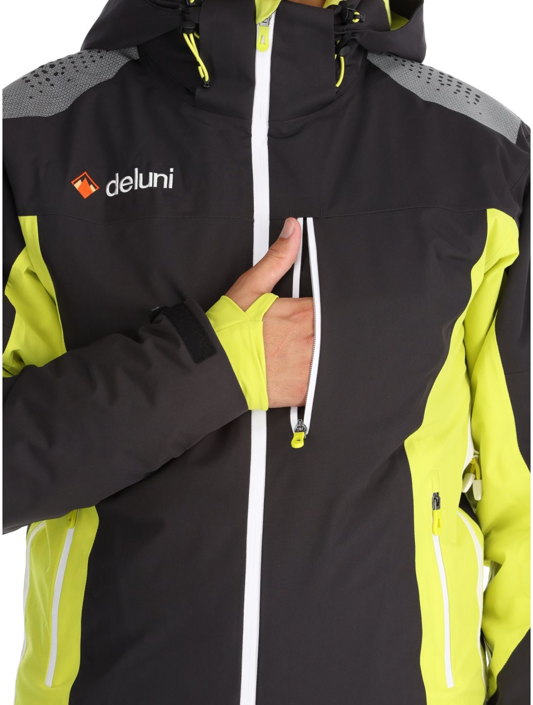 Deluni, Challenger 4 ski-jas heren Black / Yellow Lime geel, zwart 