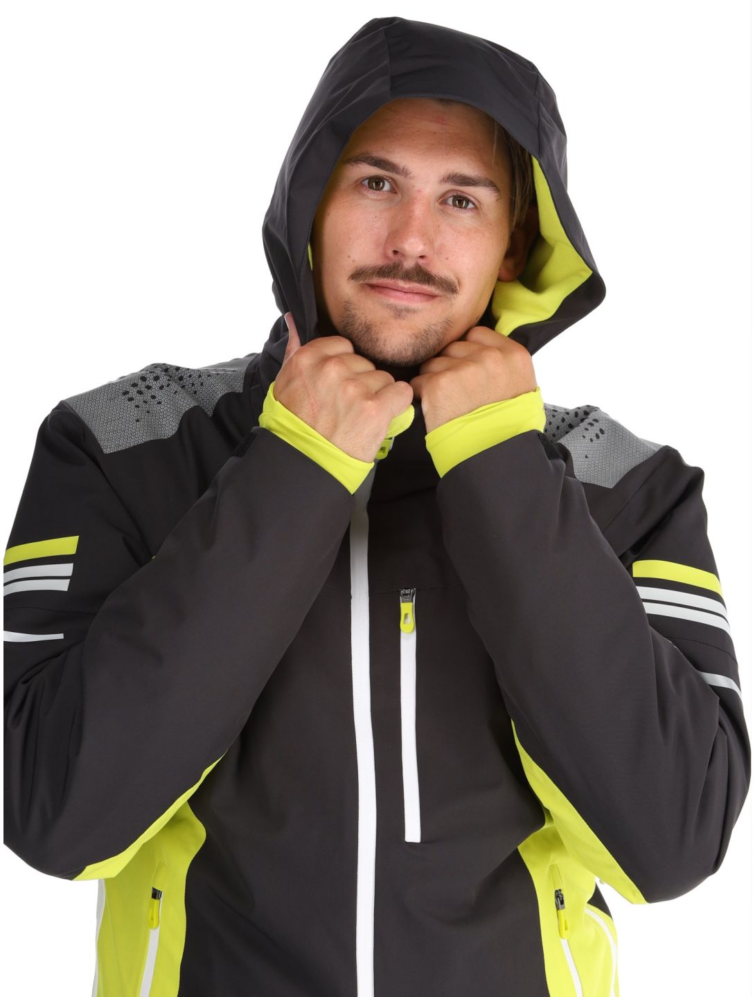 Deluni, Challenger 4 ski-jas heren Black / Yellow Lime geel, zwart 