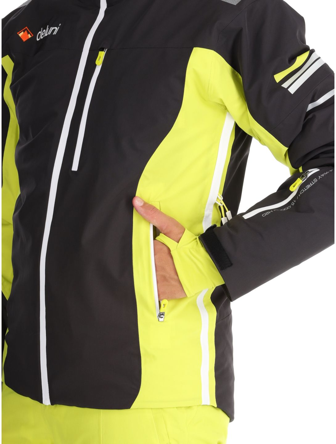 Deluni, Challenger 4 ski-jas heren Black / Yellow Lime geel, zwart 