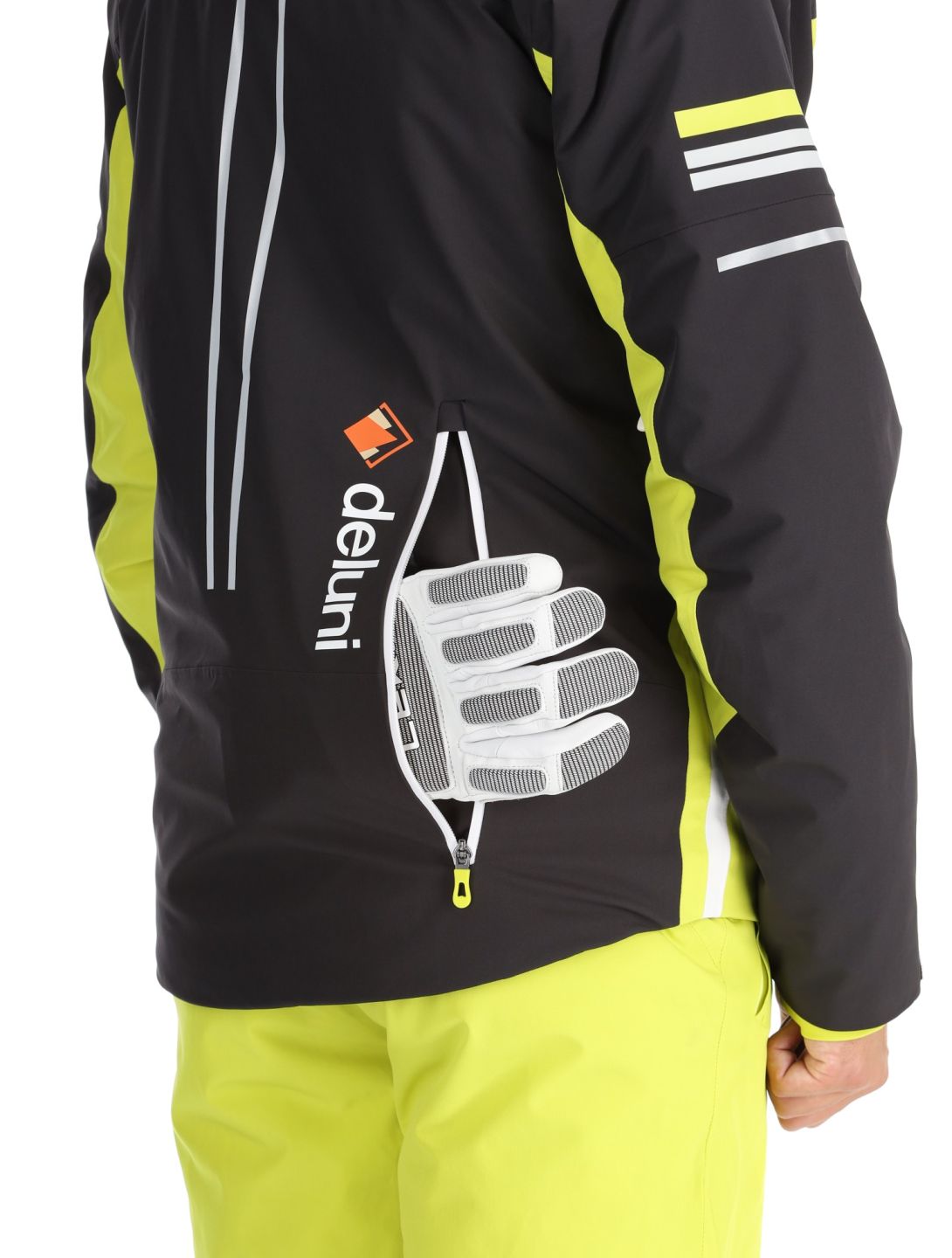 Deluni, Challenger 4 ski-jas heren Black / Yellow Lime geel, zwart 