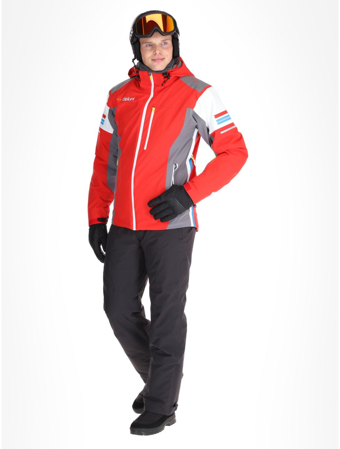 Deluni, Challenger 4 ski-jas heren Red / Anthracite grijs, rood 