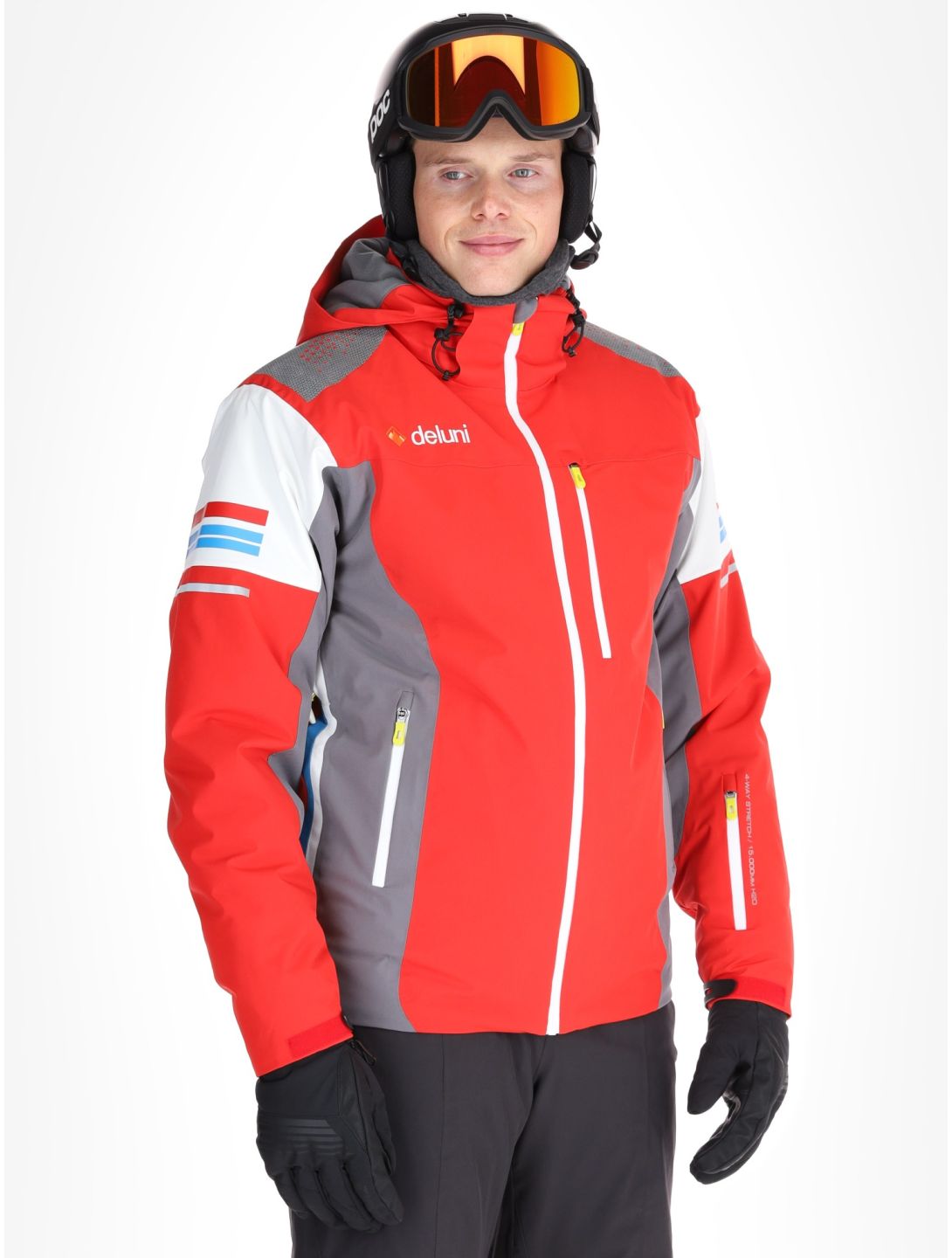 Deluni, Challenger 4 ski-jas heren Red / Anthracite grijs, rood 