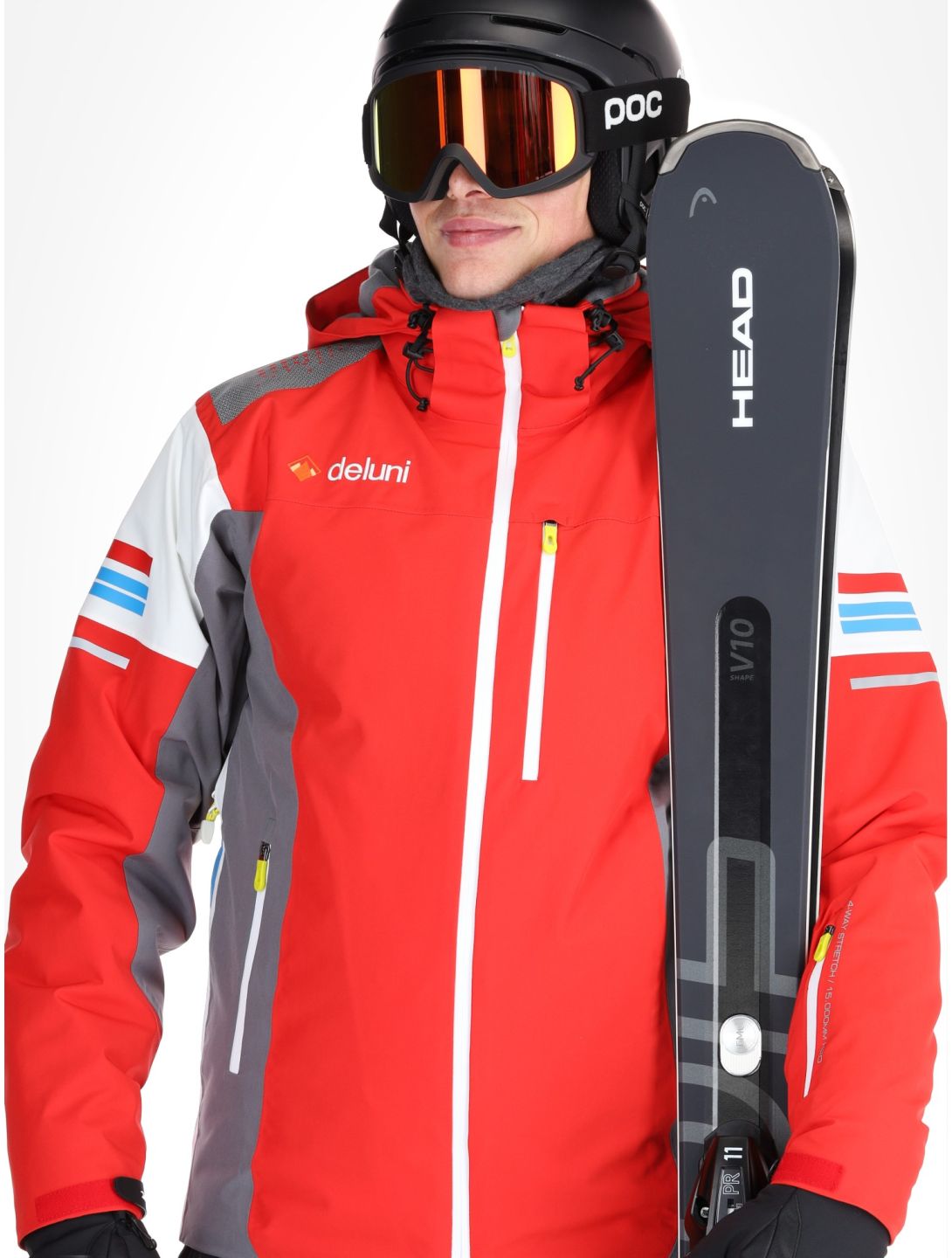 Deluni, Challenger 4 ski-jas heren Red / Anthracite grijs, rood 