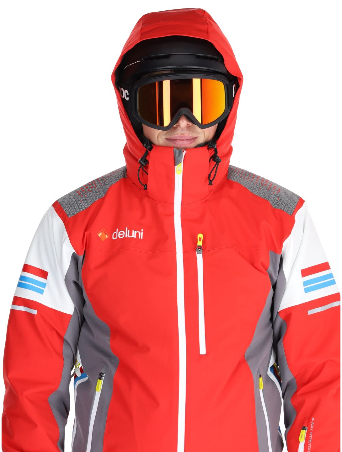 Deluni, Challenger 4 ski-jas heren Red / Anthracite grijs, rood 